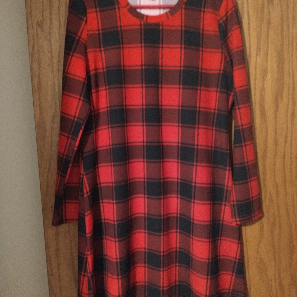 Red & Black Buffalo Plaid Dress